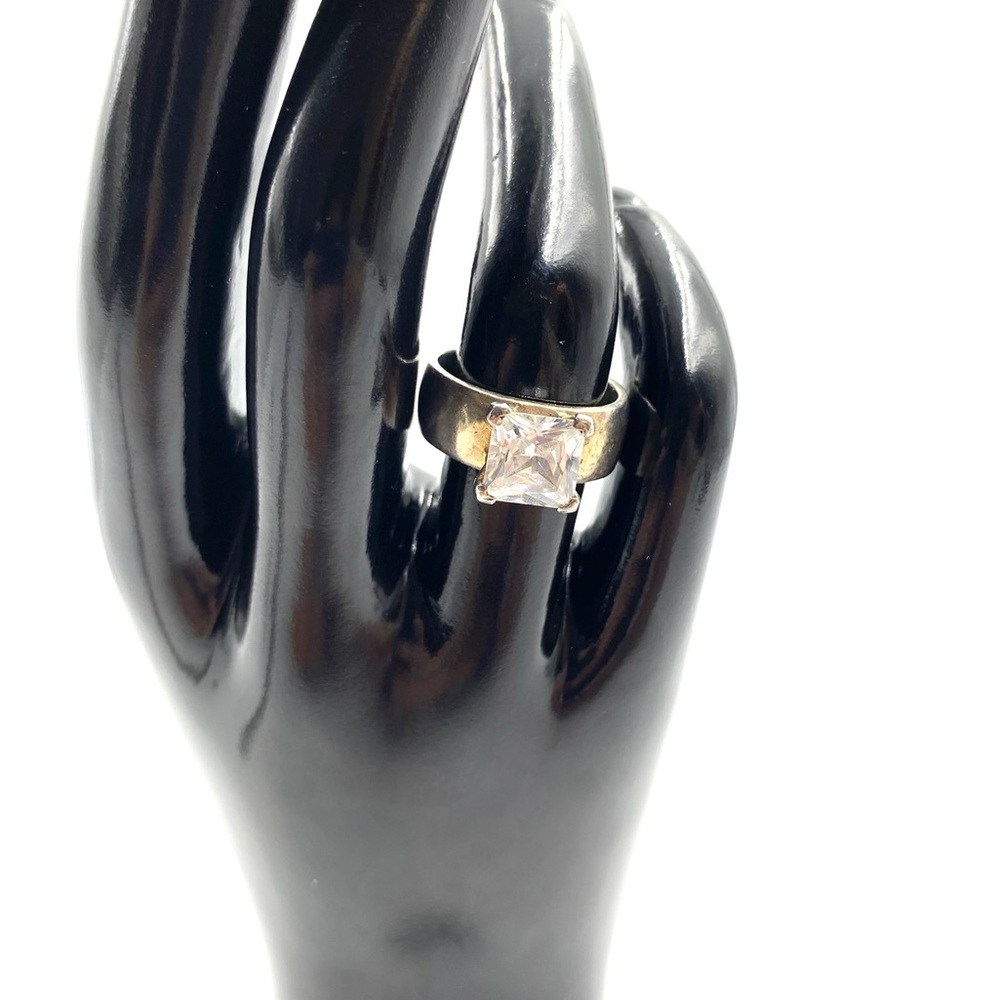 Cubic Zarconia Sterling Silver Ring Size 6.75